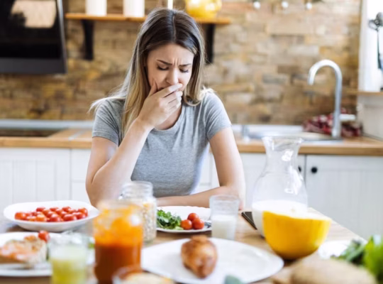 Large meal affecting digestion